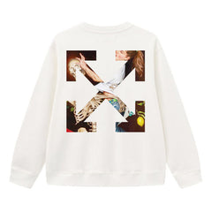 Off White Arrow Pattern Printed Sweatshirts