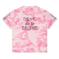 Pink Camouflage Letter Pattern T-shirt #G560