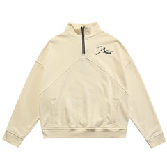 RHUDE Vintage Stand Collar Half Zip Sweatshirt