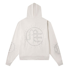 Rhinestone-Emblazoned Logo Hoodie