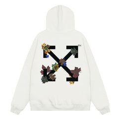 Off White Arrow Logo Pattern Printed Hoodie