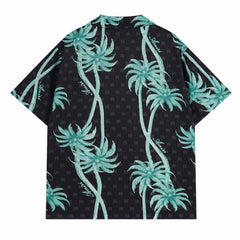 Convertible-Collar Printed Silk Shirt