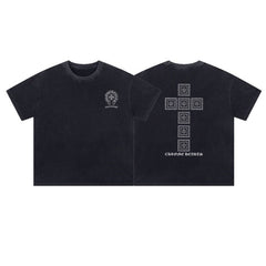 CH Patterned Washed Distressed T-shirt