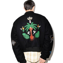 RHUDE Black Crest Bomber Jacket