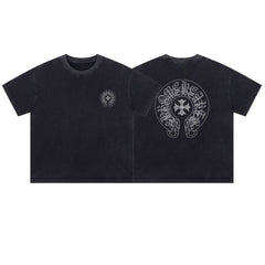 CH Patterned Washed Distressed T-shirt