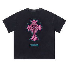 CH Patterned Washed Distressed T-shirt