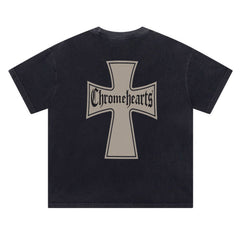 CH Patterned Washed Distressed T-shirt
