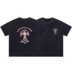 CH Patterned Washed Distressed T-shirt