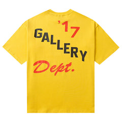 Gallery Dept Logo Printed T-Shirt Yellow Loose Fit