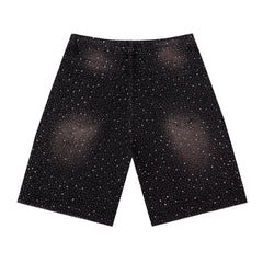Rhinestone Denim Shorts #8703