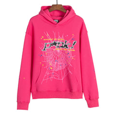 Sp5der Young Thug Punk Hoodie-Pink #142