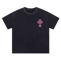 CH Patterned Washed Distressed T-shirt