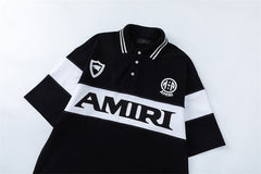 Letter Pattern Polo Short-Sleeved T-shirt