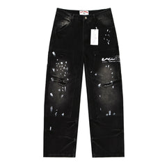 Letter Pattern Jeans #V8271