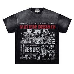 Washed Distressed Rhinestone Tee