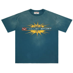 Letter Print Distressed Tee
