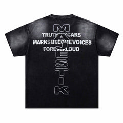Washed Distressed Rhinestone Tee