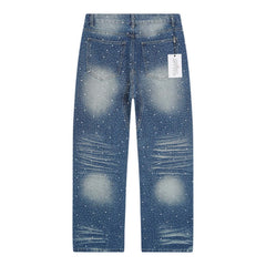 Rhinestone Pattern Jeans #V802