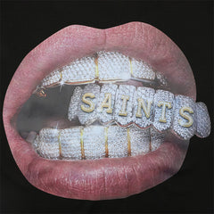 MIXED EMOTION Saint Diamond-studded Teeth Tee