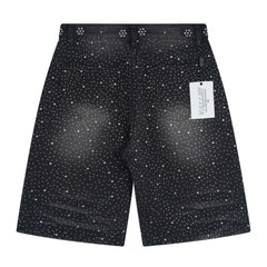 Rhinestone Denim Shorts #V807