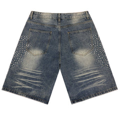 Rhinestone Denim Shorts #8692
