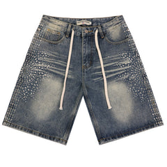 Rhinestone Denim Shorts #8692