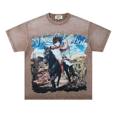 Washed Distressed Rhinestone Tee