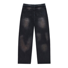 Embroidered Letter Pattern Jeans #V8272